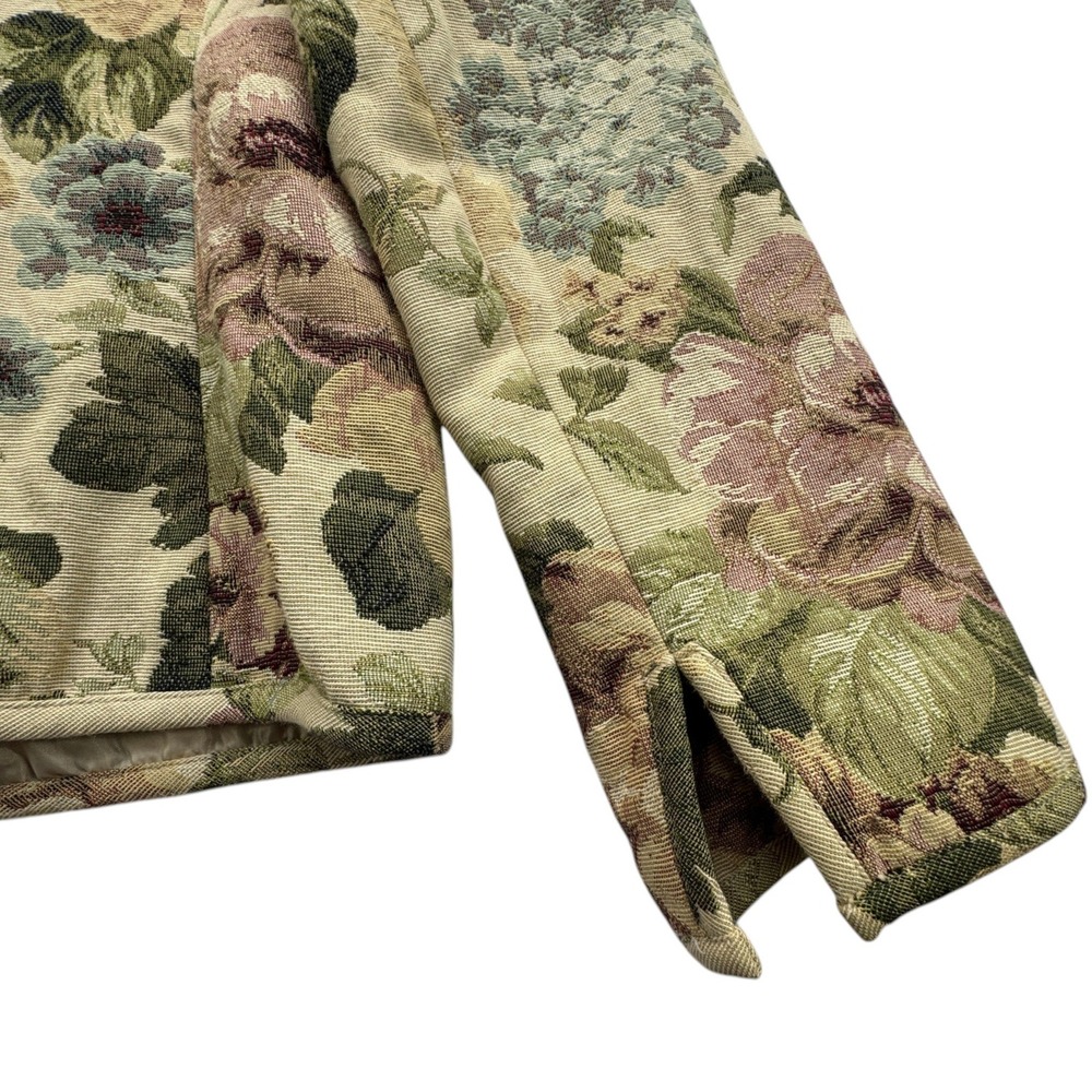 Napa Valley Floral Tapestry Blazer Jacket Women Medium Button Front Vintage 90s - Picture 5 of 15